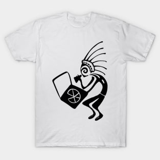 Kokopelli pizza black T-Shirt